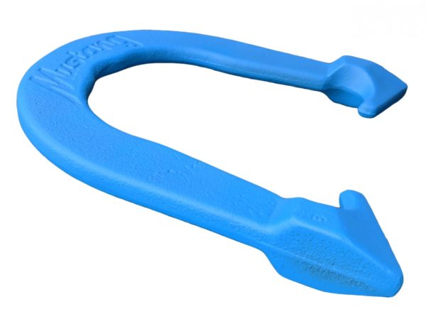 Mustang horseshoes side view blue