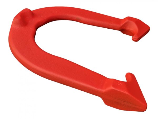 Mustang horseshoes side view red